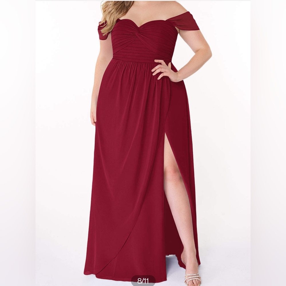Azazie Millie Bridesmaid Dress in Burgundy - Size 8